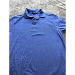 Polo Ralph Lauren Shirt Mens XL Blue Custom Slim Fit Flesh‎ Short Sleeve